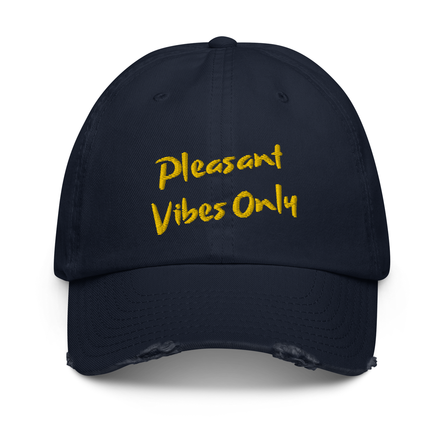 Pleasant Vibes Only Distressed Baseball Cap