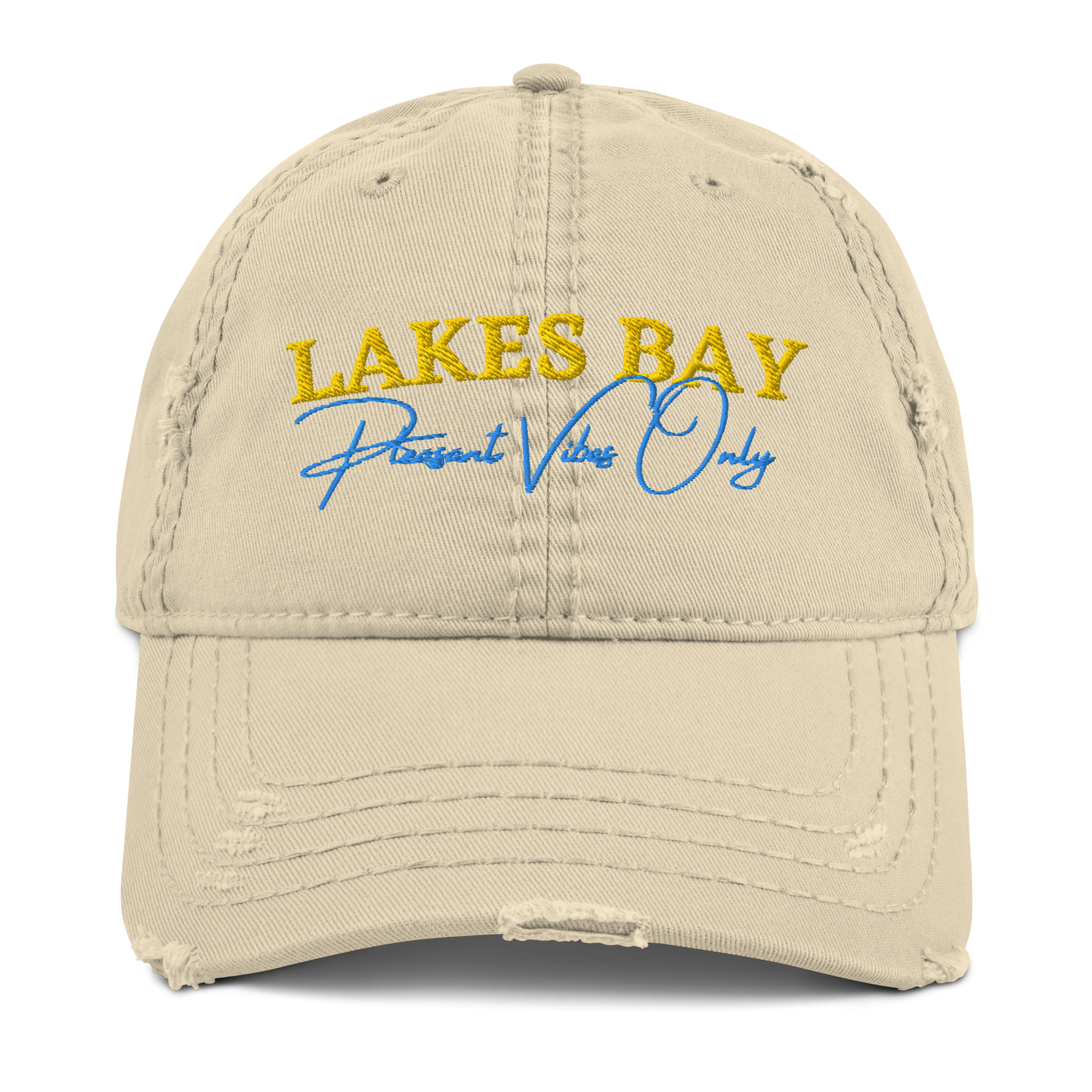 Lakes Bay & Pleasant Vibes Distressed Dad Hat